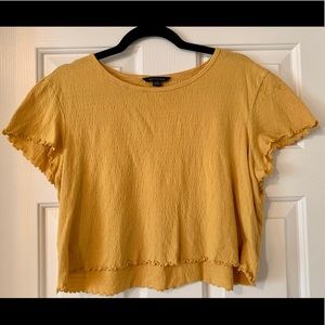 American Eagle Boxy Crop Top - Mustard Yellow